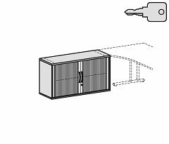 Anstell-Querrollladenschrank Oberboden 25 mm, mit Stellfen, abschliebar, 1200x425x720, Silber/Lichtgrau