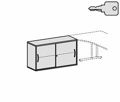 Anstell-Schiebetrenschrank Oberboden 25 mm, mit Stellfen, abschliebar, 1200x425x720, Buche/Wei