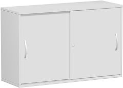 Schiebetrenschrank Oberboden 25 mm, mit Standfen, abschliebar, 1200x425x798, Lichtgrau/Lichtgrau