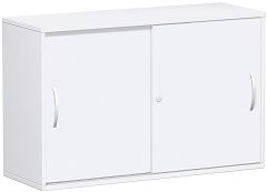 Schiebetrenschrank Oberboden 25 mm, mit Standfen, abschliebar, 1200x425x798, Wei/Wei