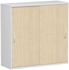 Schiebetrenschrank Oberboden 25 mm, mit Standfen, abschliebar, 1200x425x1182, Ahorn/Lichtgrau