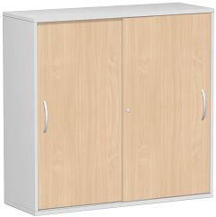 Schiebetrenschrank Oberboden 25 mm, mit Standfen, abschliebar, 1200x425x1182, Buche/Lichtgrau