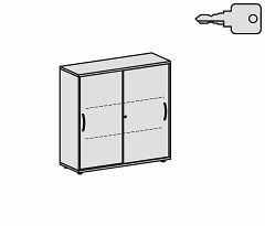 Schiebetrenschrank Oberboden 25 mm, mit Standfen, abschliebar, 1200x425x1182, Buche/Buche