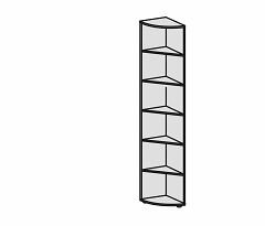 Eckabschlussregal mit Standfen, 400x400x2160, Buche