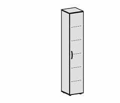 Flgeltrenschrank mit Standfen, Griff links oder rechts, inkl. Trdmpfer, nicht abschliebar, 400x420x2160, Buche/Lichtgrau