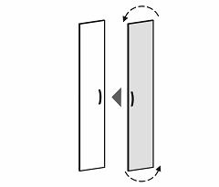 Flgeltr fr Korpusbreite 400 mm, links oder rechts verwendbar, inkl. Trdmpfer, nicht abschliebar, 6 Ordnerhhen, Buche