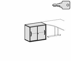 Anstell-Schiebetrenschrank Oberboden 25 mm, mit Stellfen, abschliebar, 800x425x720, Buche/Wei