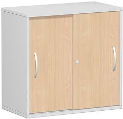 Schiebetrenschrank Oberboden 25 mm, mit Standfen, abschliebar, 800x425x798, Buche/Lichtgrau