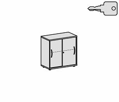 Schiebetrenschrank Oberboden 25 mm, mit Standfen, abschliebar, 800x425x798, Lichtgrau/Lichtgrau