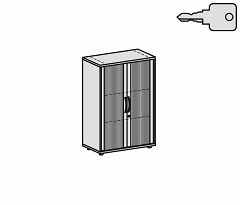 Querrollladenschrank Oberboden 25 mm, mit Standfen, abschliebar, 800x425x1182, Silber/Ahorn