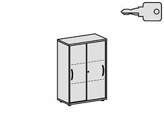 Schiebetrenschrank Oberboden 25 mm, mit Standfen, abschliebar, 800x425x1182, Buche/Lichtgrau