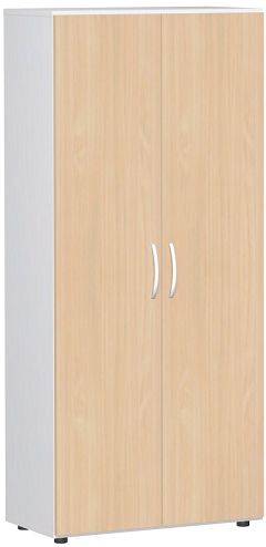 Flgeltrenschrank mit Standfen, inkl. Trdmpfer, abschliebar, 800x420x1808, Buche/Wei