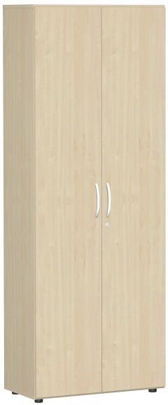 Garderobenschrank mit ausziehbarem Garderobenhalter, mit Standfen, inkl. Trdmpfer, abschliebar, 800x420x2160, Ahorn/Ahorn