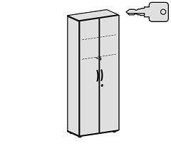 Garderobenschrank mit ausziehbarem Garderobenhalter, mit Standfen, inkl. Trdmpfer, abschliebar, 800x420x2160, Ahorn/Lichtgrau