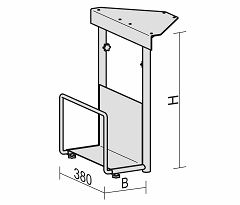 CPU-Halter unter Tischplatte zu montieren, 125-225x380x470-520, Silber