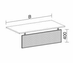 Knieraumblende gelocht, fr Tischbreite 800, Silber