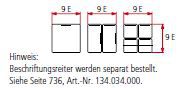 Lista Einsatzksten, Fronthhe 50 mm, 100.075.000