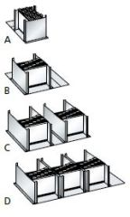 Lista Komplettbelegung der Schubladen fr Hngemappen mit Beschriftungsreiter, 18 x 27 E, 18 x 36 E, 80.841.000